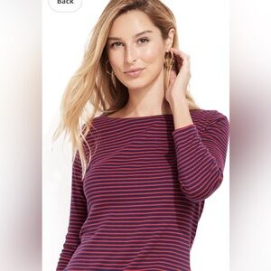 Vineyard Vines Red & Navy Blue Striped Top Size XS